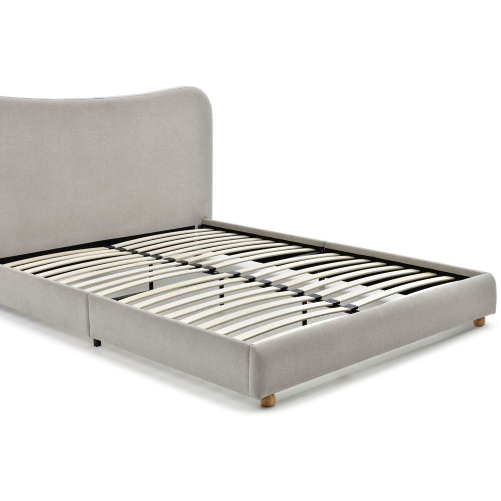 Myla King Size Natural Chenille Upholstered Bed Frame with Headboard Image 3