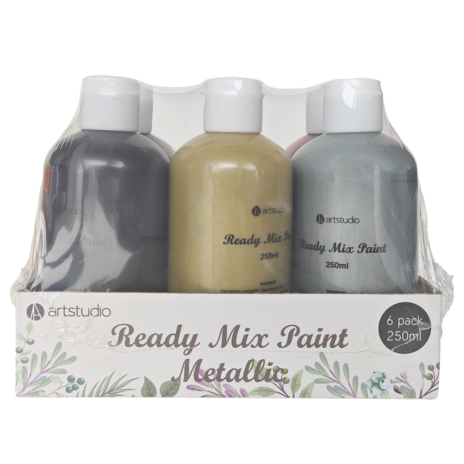 Pack of 6 Ready Mix Paint - Metallic Image 2