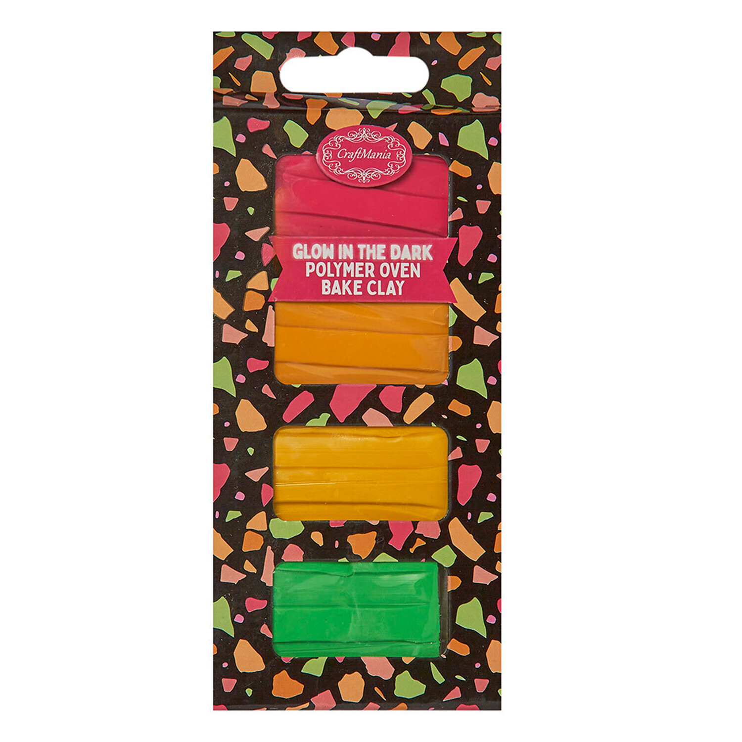 Pack of 4 Glow In The Dark Polymer Oven Bake Clay Image 1