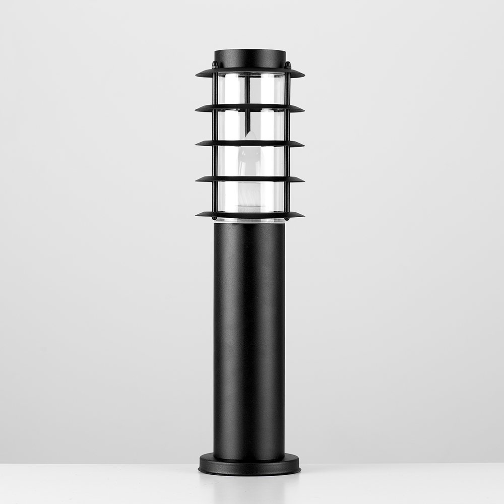 ValueLights Wharf Black Warm White Bulb Bollard Light Image 3