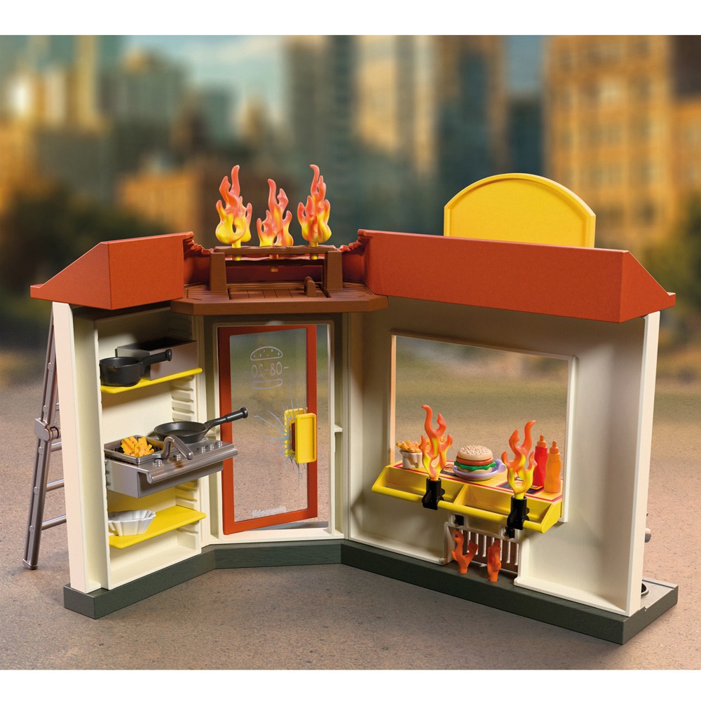 Playmobil Fire Quad with Burger Shop Play Set 100 Piece Image 6