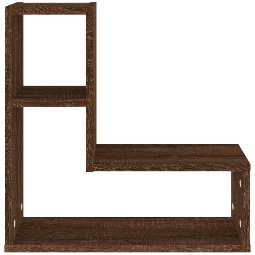 vidaXL 2 Shelf Brown Oak Wall Cabinet Set of 2 Image 4