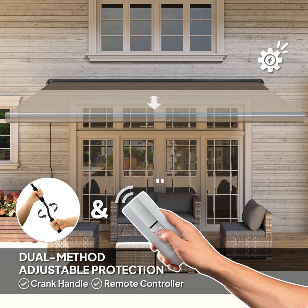 Outsunny 4 x 3m Light Grey Electric Retractable Awning Image 4