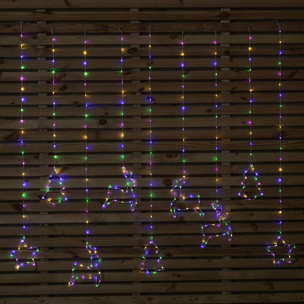 Samuel Alexander 327 Multicoloured LED Christmas Window Curtain Light 1.2 x 1.1m Image 3