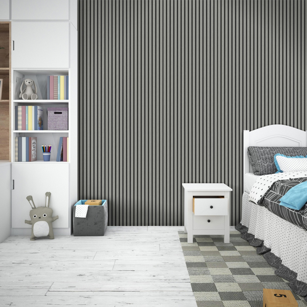 Proclad Grey Oak Wood Slat Wall Panel 240 x 60cm Image 3