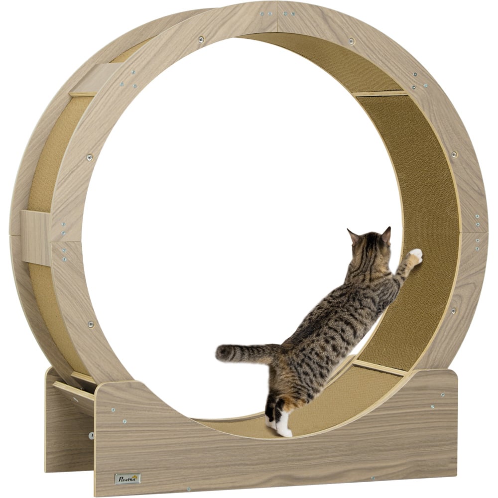 PawHut Brown Cat Indoor Treadmill with Brake Image 1