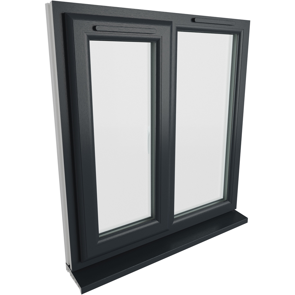 Crystal uPVC Triple Glazed Window LH Side Hung Next to a Fixed Grey White Clear Glass 905x965mm Image 9