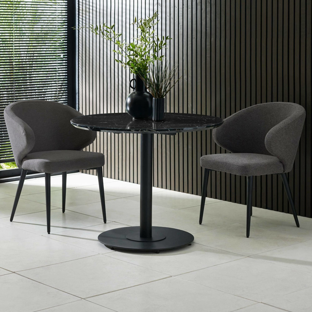 Julian Bowen Marcus Set of 2 Mid Grey Fabric Dining Chair Image 6