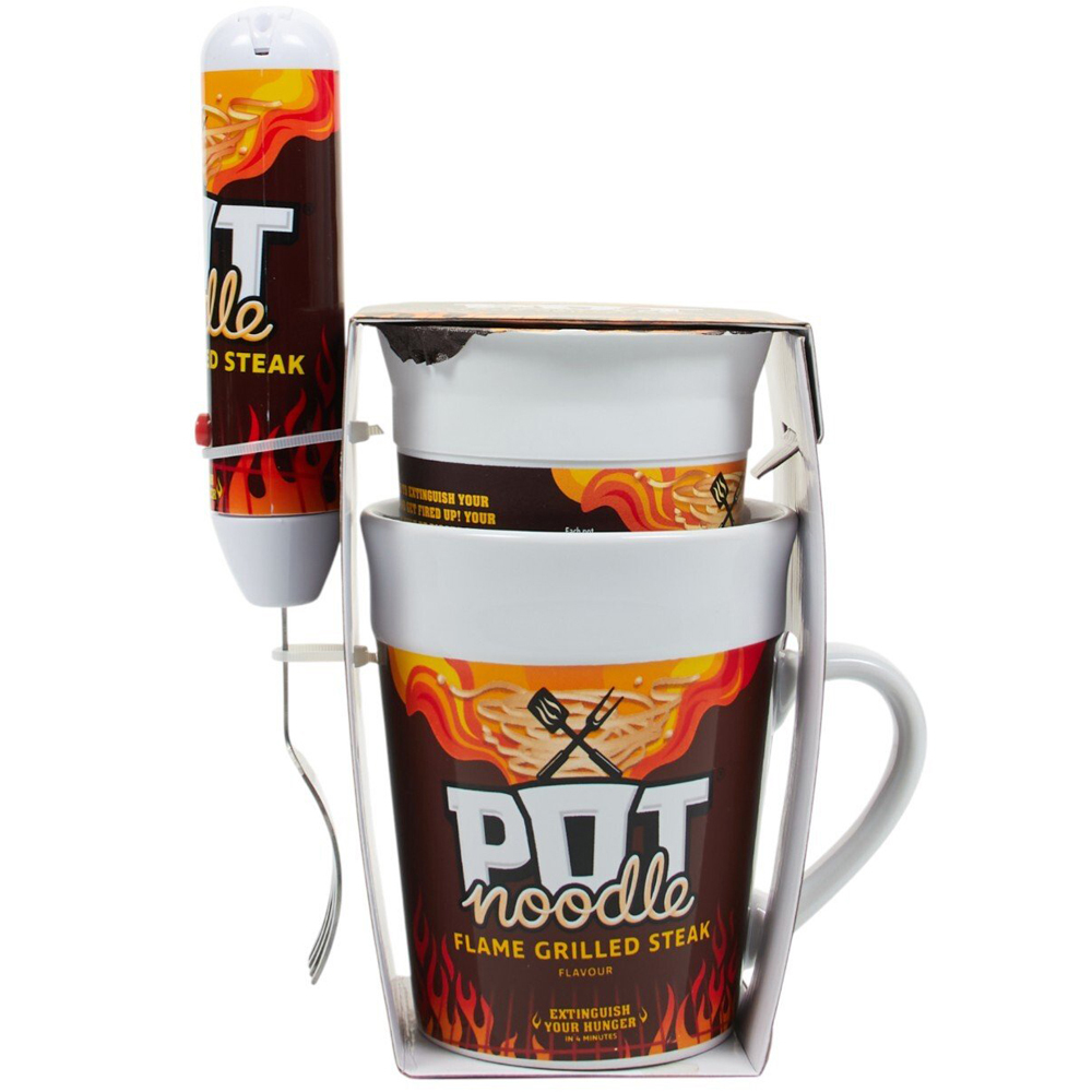 Pot Noodle Mug with Spinning Fork Flame Grilled Steak Image 1