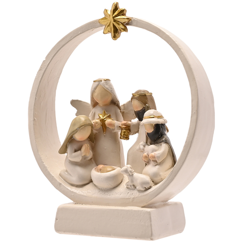 The Seasonal Gift Co. Round Nativity Scene Christmas Decoration Image 2