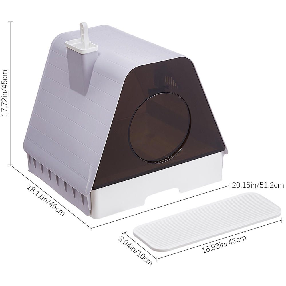 H&O Direct Triangular Cat Litter Box with Mat and Scoop 45 x 51 x 46cm Image 7
