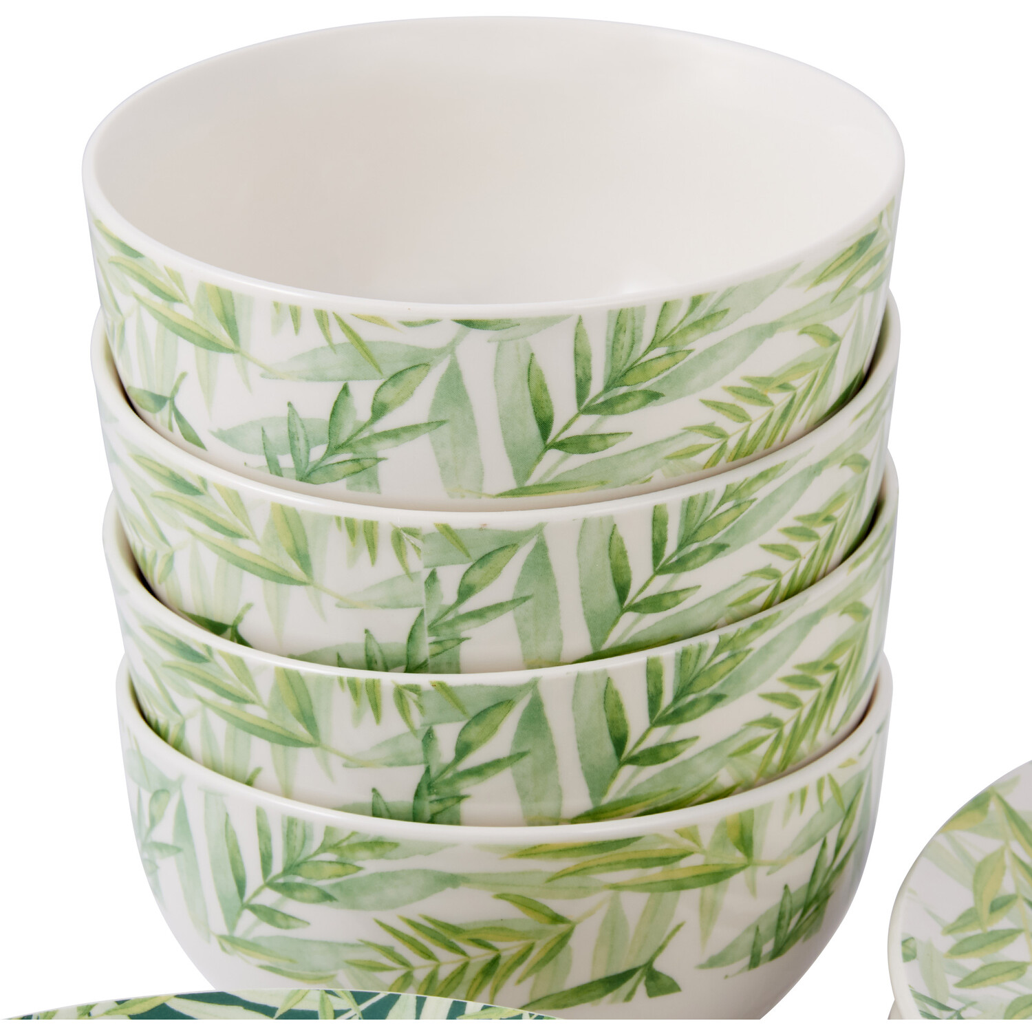 12 Piece Botanical Dinner Set Green Image 4