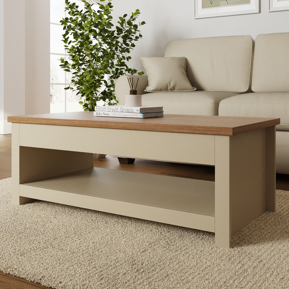 GFW Lancaster Cream Lift Up Coffee Table Image 1