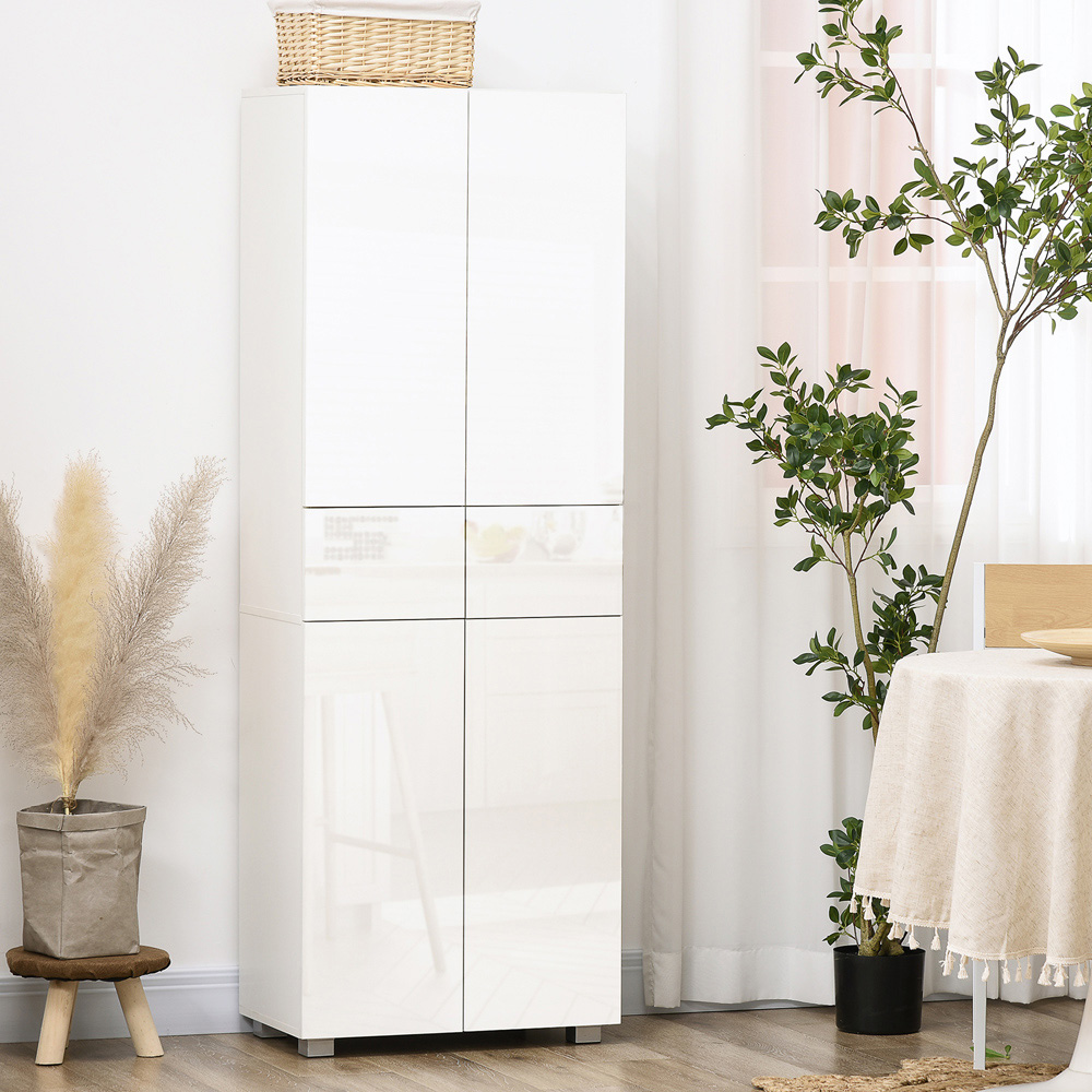 Portland 4 Door 2 Drawer White Kitchen Cabinet Image 4