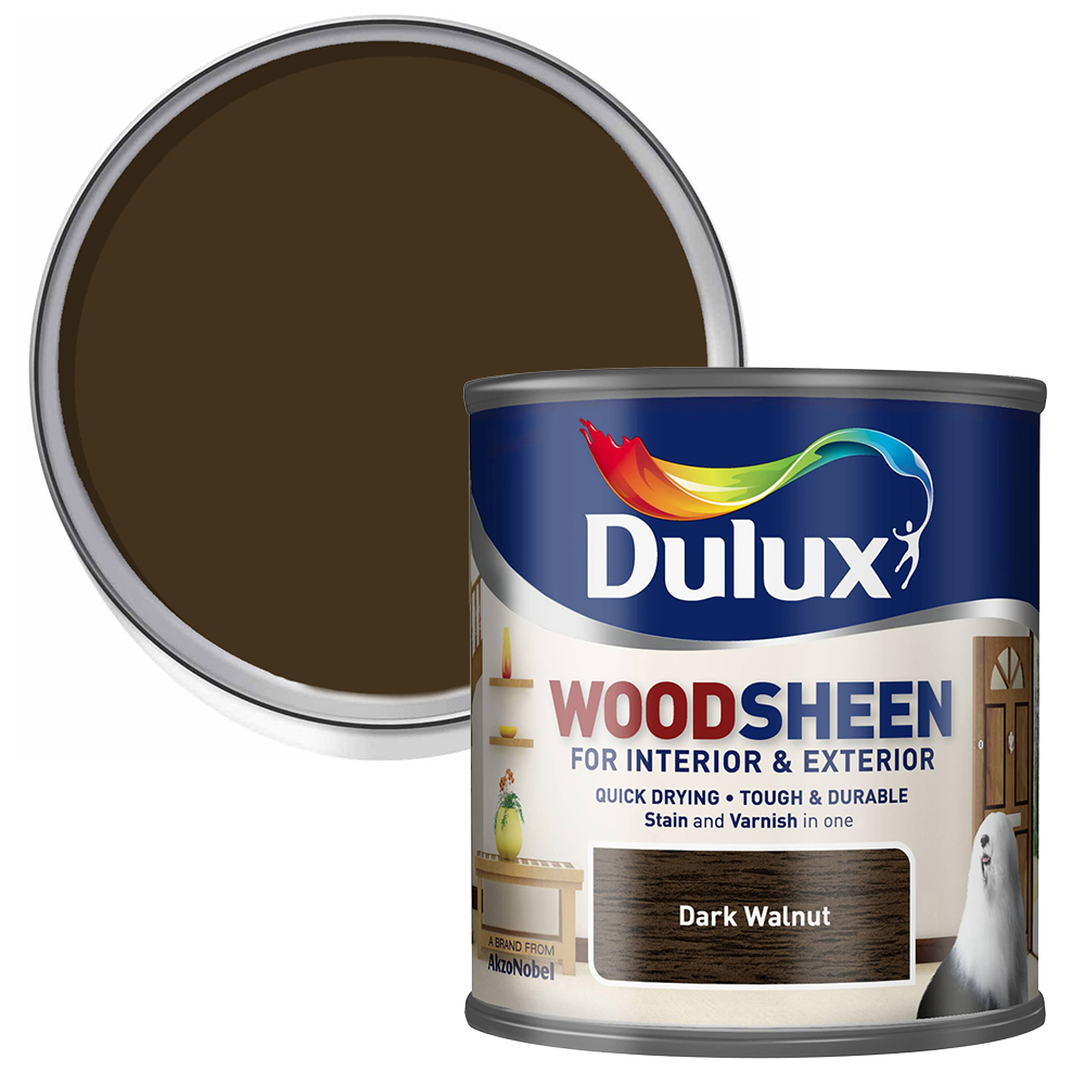 Dulux Dark Walnut Woodsheen Varnish 250ml Image 1