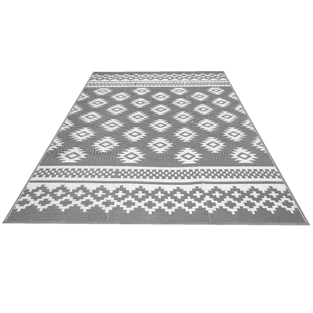 Green Decore Riffle Sharkskin Grey and White Camping and Picnic Rug 150 x 240cm Image 1