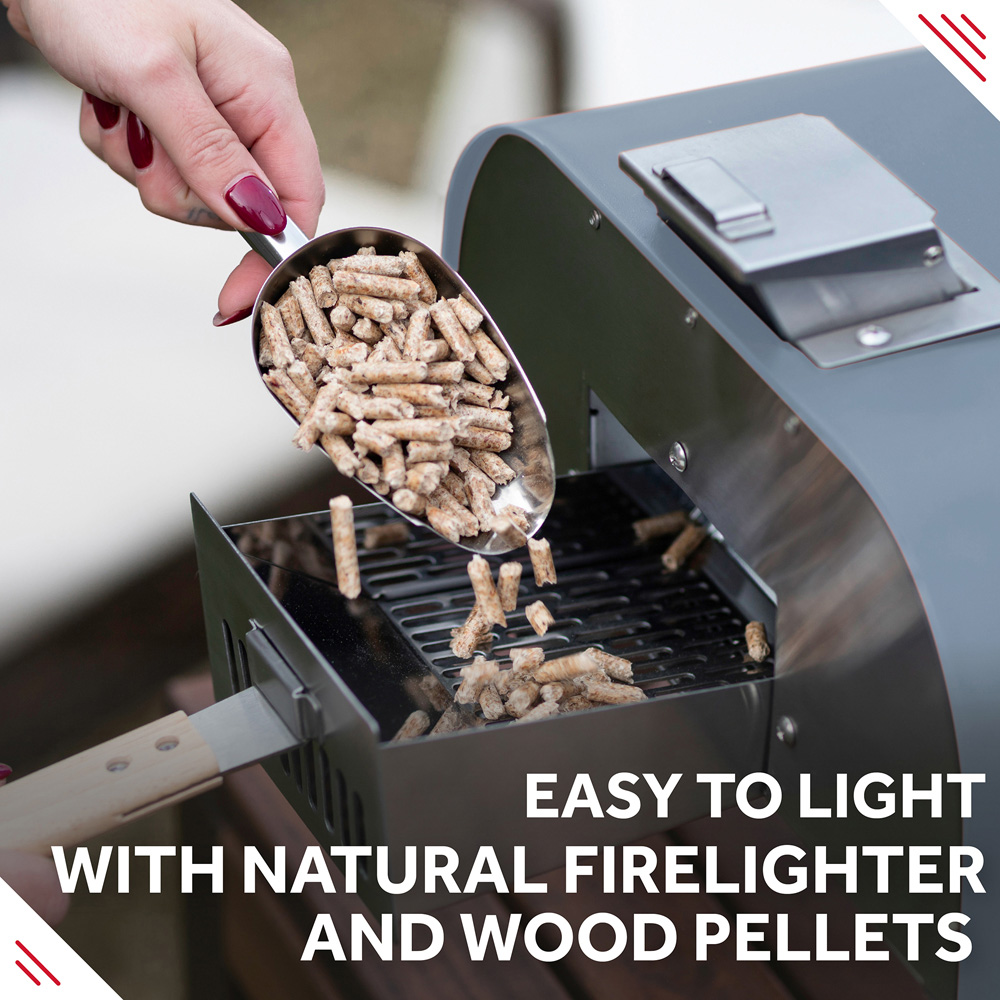 George Foreman Grey 12 inch Wood Pellet Outdoor Pizza Oven with Carry Bag and Paddle Image 6