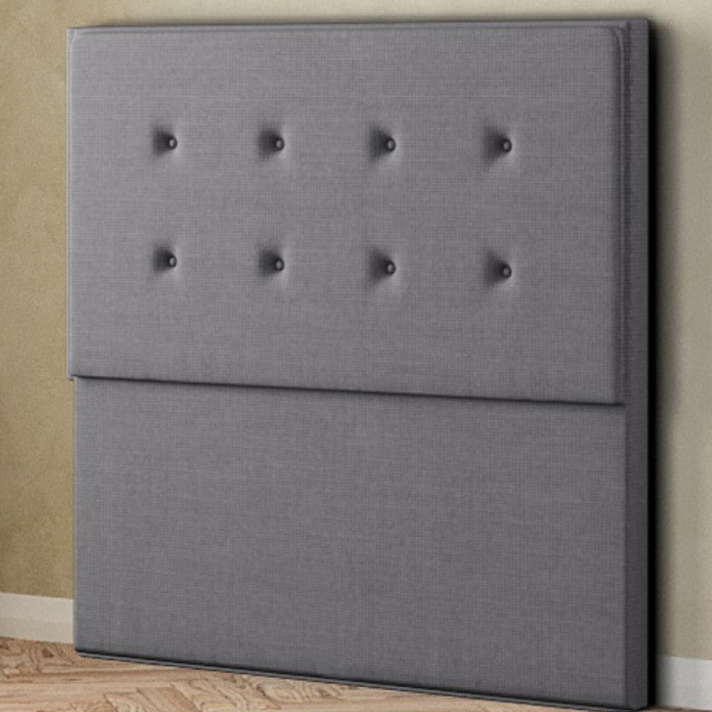 Eleganza Darlington Double Grey Linen Floor Standing Headboard Image 1