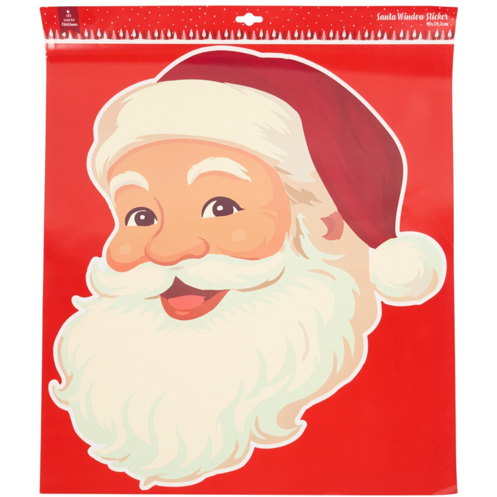 Santa Face Window Sticker Image 1