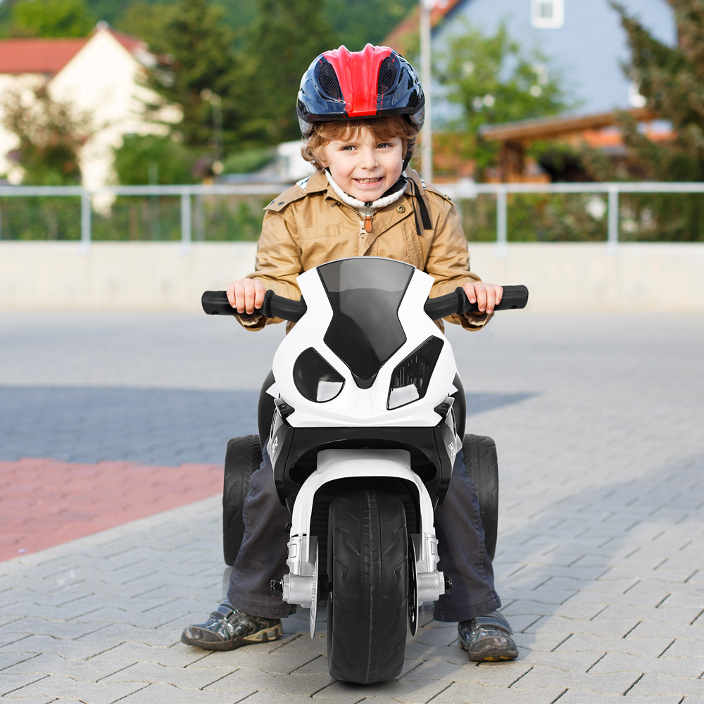 Costway Kids Black Ride On Motorcycle with Training Wheels and Headlight 6V Image 4
