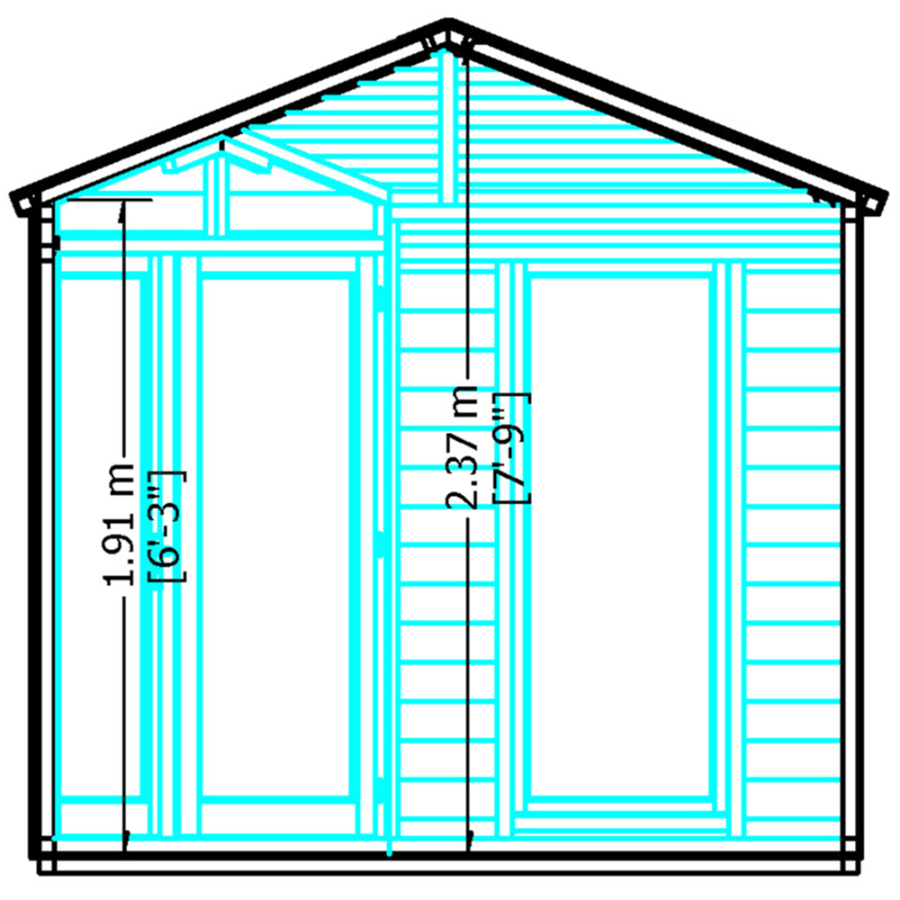 Shire Larkspur 8 x 8ft Double Door Shiplap Apex Summerhouse Image 5