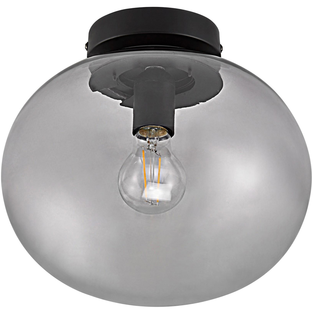 Nordlux Alton 10 inch Smoked Glass Round Ceiling Light Image 1