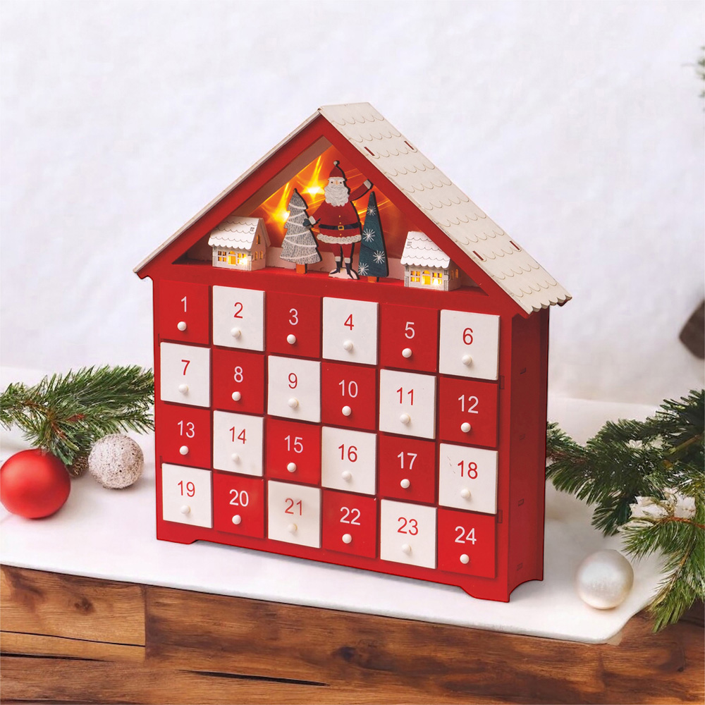 St Helens Light Up Wooden Advent Calendar Image 2