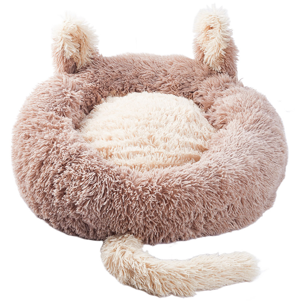 H&O Direct 2ft Brown Pet Calming Bed Image 1