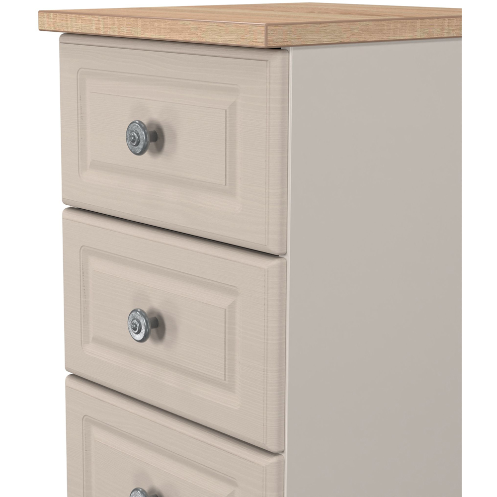 Crowndale Norfolk 5 Drawer Kashmir Ash and Bardolino Oak Tall Bedside Cabinet Ready Assembled Image 6