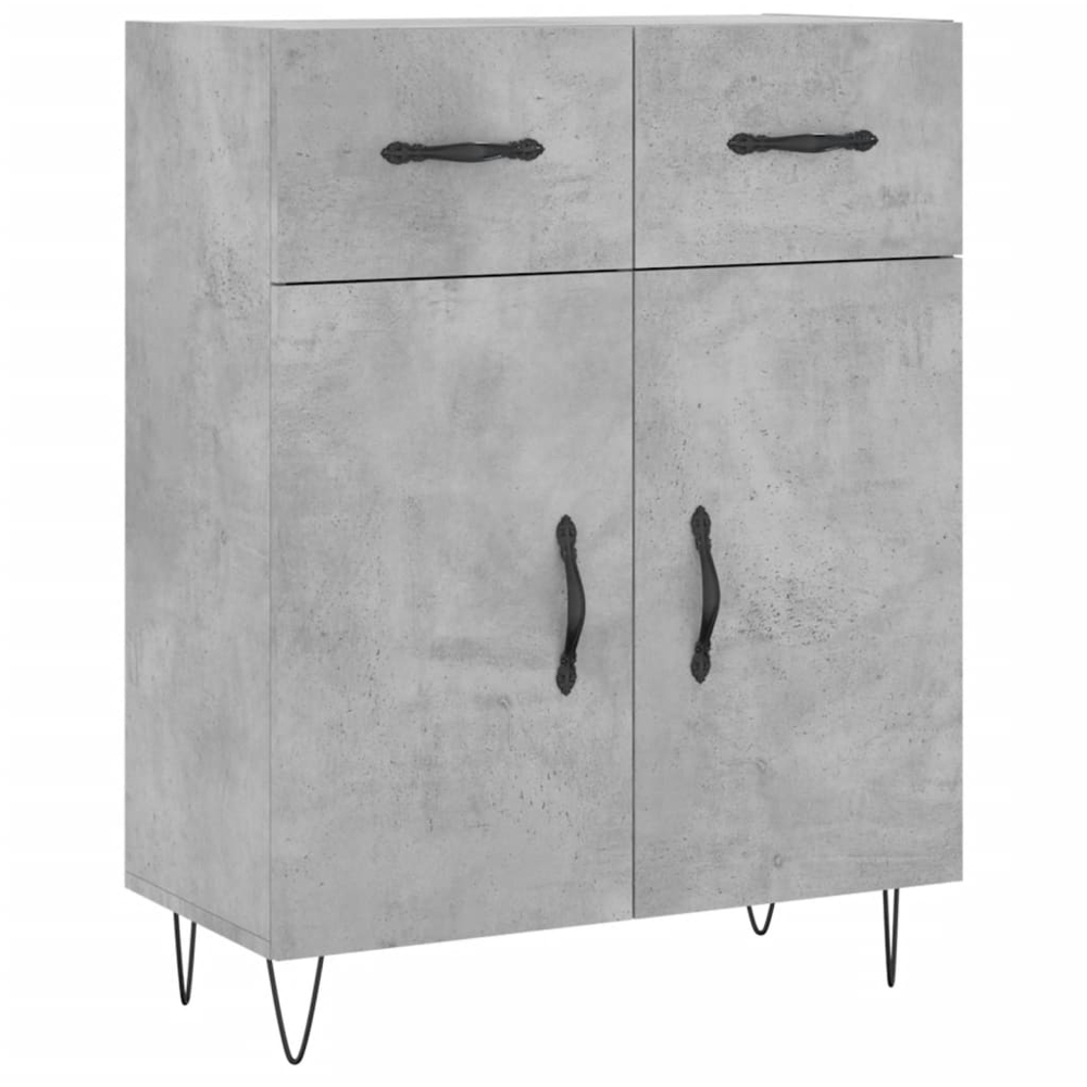 vidaXL 4 Door 2 Drawer Concrete Grey Highboard Image 7