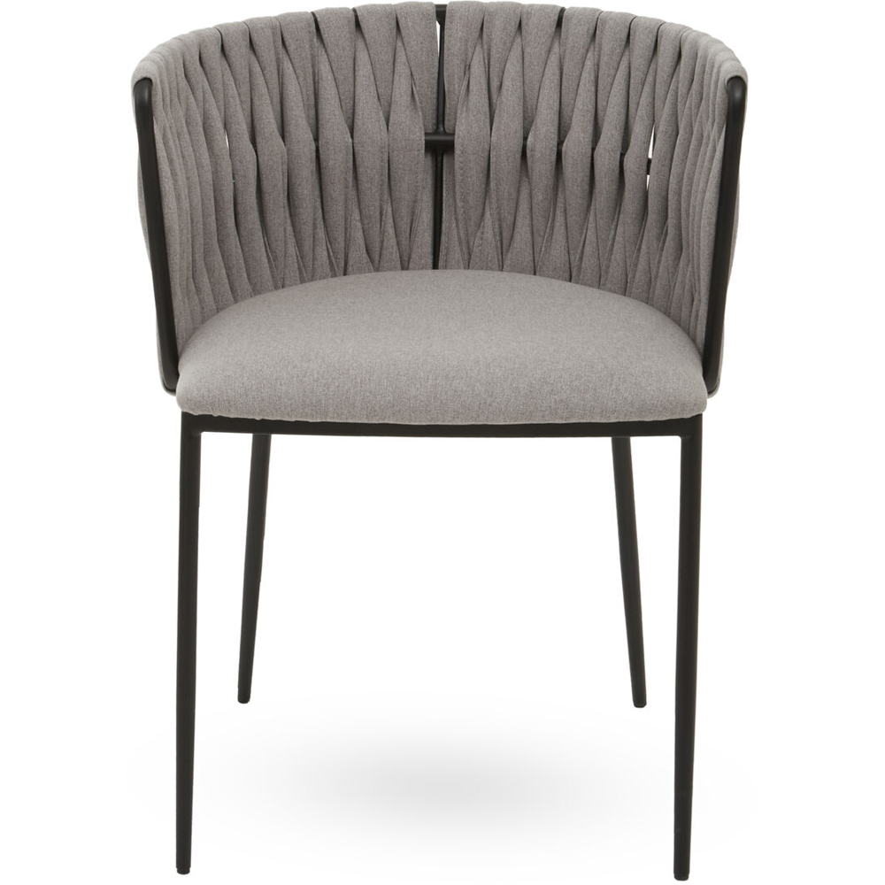 Premier Housewares Gilden Grey Fabric Woven Back Dining Chair Image 2