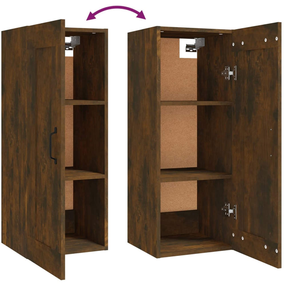 vidaXL Single Door Smoked Oak Hanging Cabinet Image 6