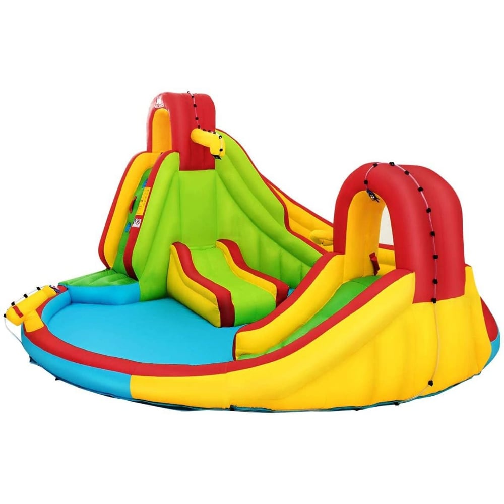 Costway Bouncy Water Castle with Slides and Climbing Wall Image 1