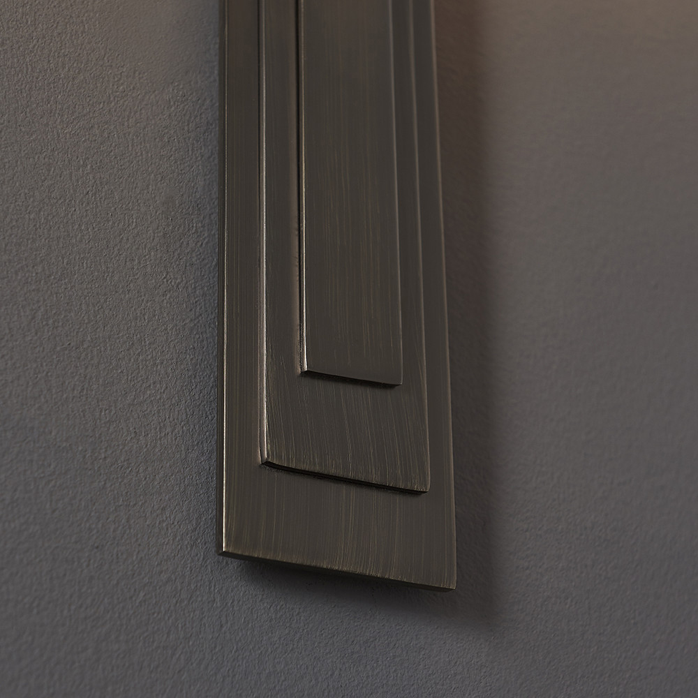 Merano Olbia Brushed Bronze Mink Satin Fabric Wall Lamp Image 7