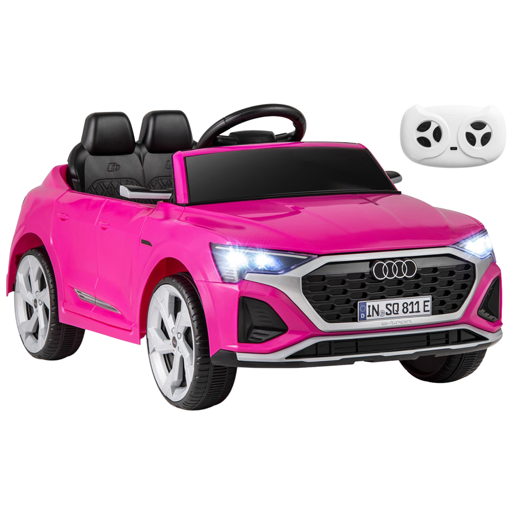 Costway Kids Pink Licensed Audi SQ8 Ride On Car with Remote Control and 4 Wheels Suspension 12V Image 1