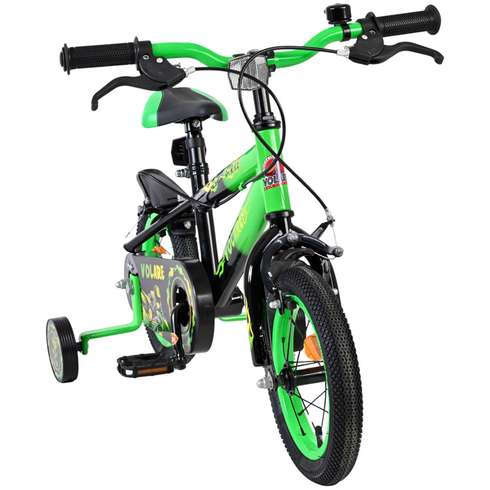 Volare Strike Kids 12 inch Green and Black Bike with Stabilisers Image 2