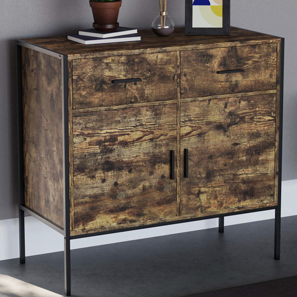 Vida Designs Brooklyn 2 Door 2 Drawer Dark Wood Sideboard Image 1