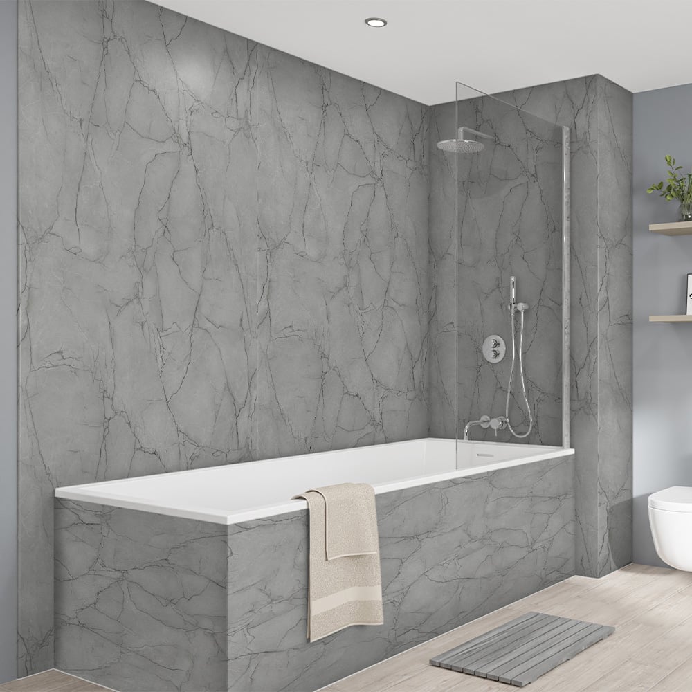 Wetwall Elite Marmo Grigio Post Formed Shower Panel 2420 x 160mm Image 1