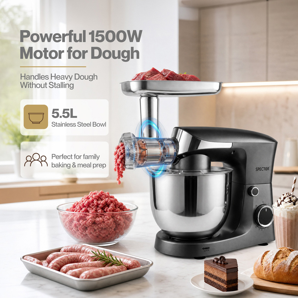 Spector MIX1004-SL-5D5L-UK 9-in-1 Food Mixer 5.5L 1500W Image 8