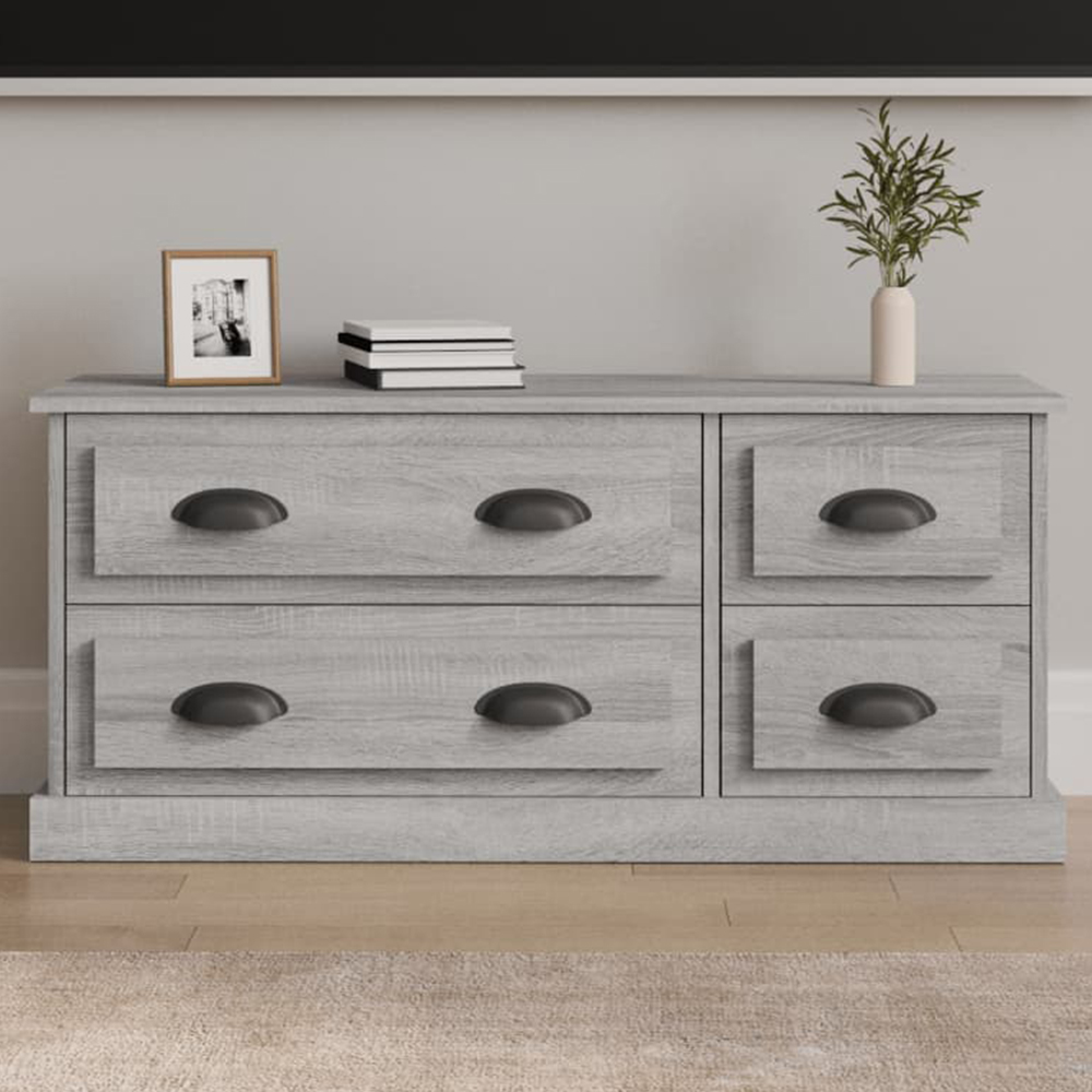 vidaXL 4 Drawer Grey Sonoma TV Cabinet Image 1
