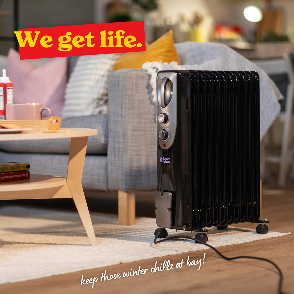 Russell Hobbs Black 11-Fin Oil Filled Radiator 2500W Image 6