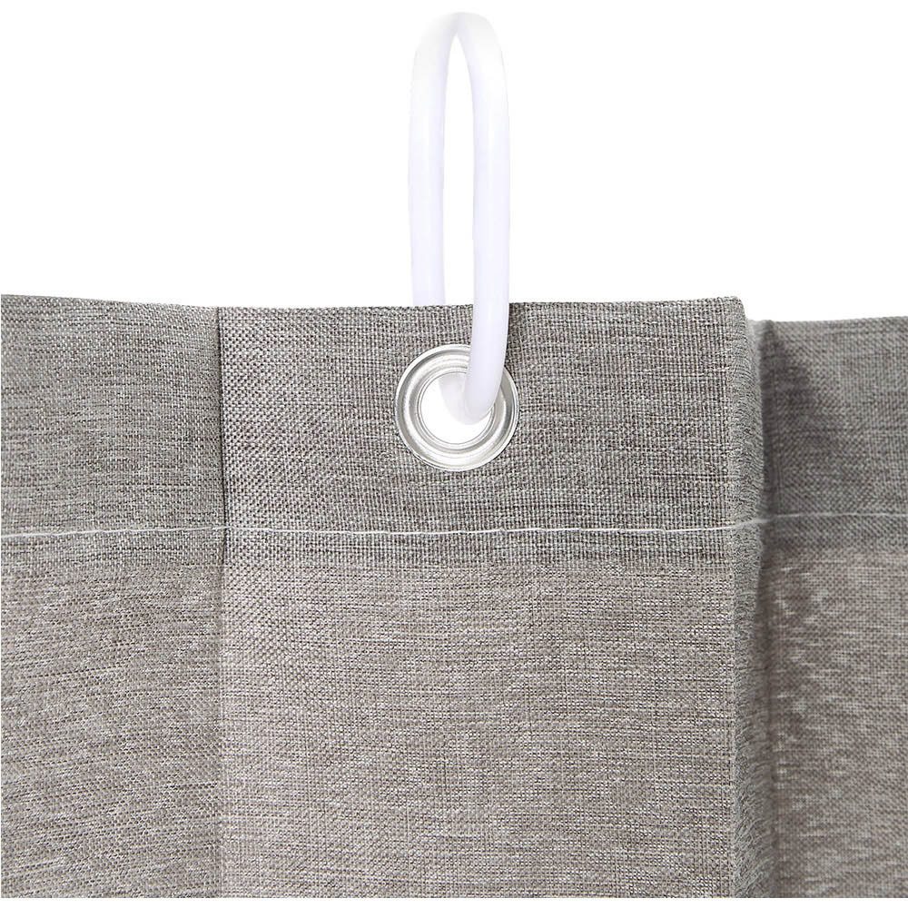 Living and Home Grey Faux Linen Semi-Sheer Pleated Folding Panel Curtain 150 x 200cm Image 4