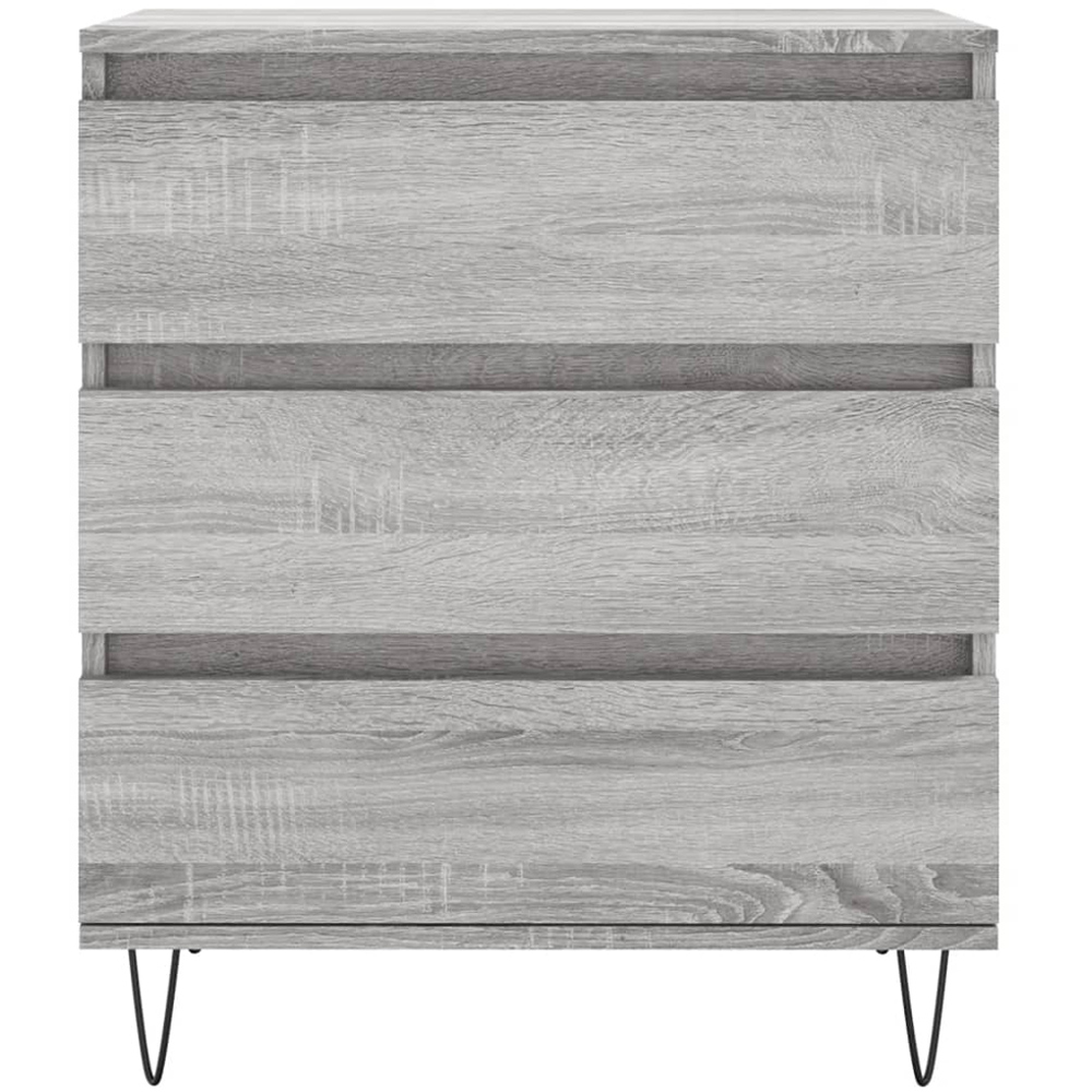 vidaXL 3 Drawer Grey Sonoma Wooden Sideboard Image 5