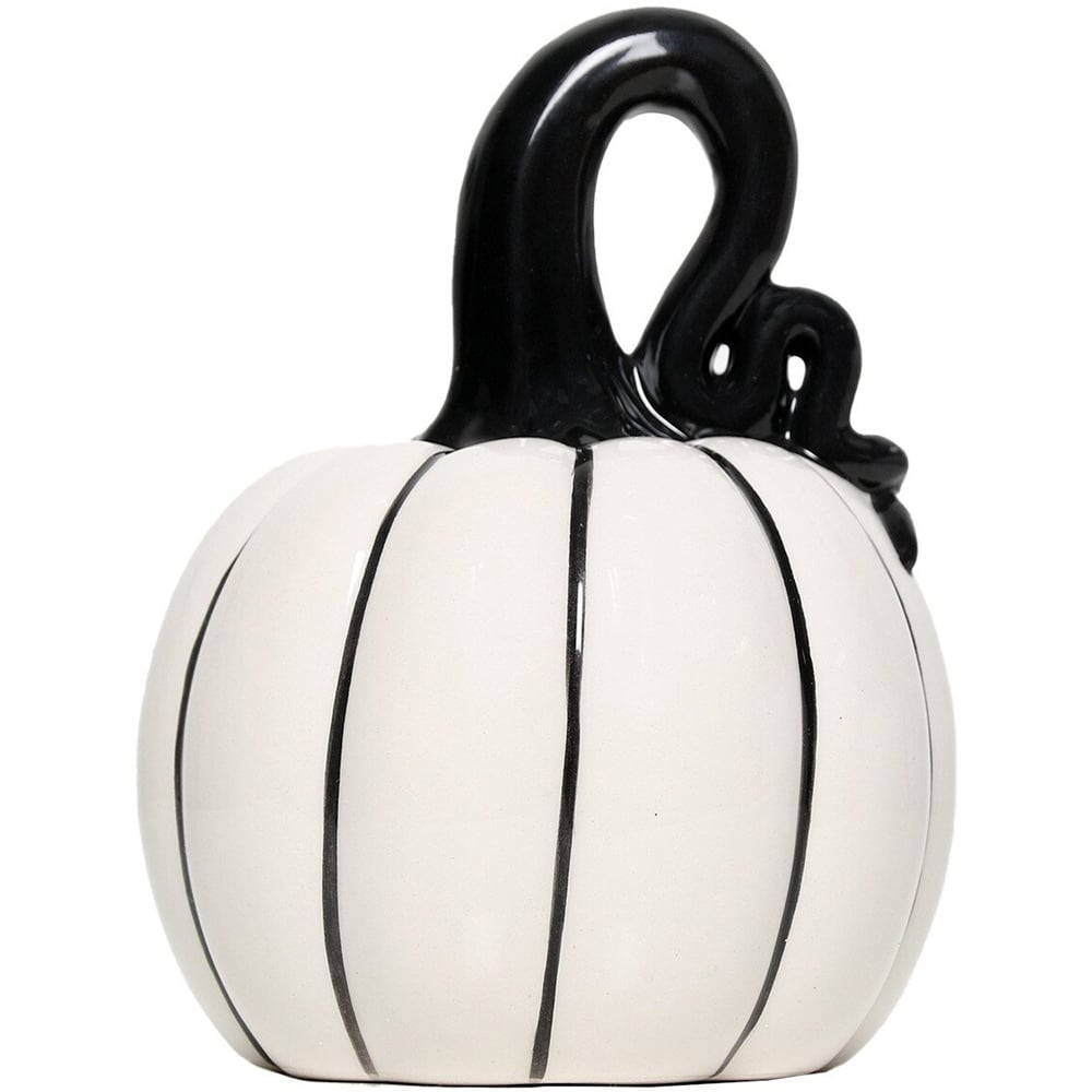 Monochrome Striped Pumpkin - White Image