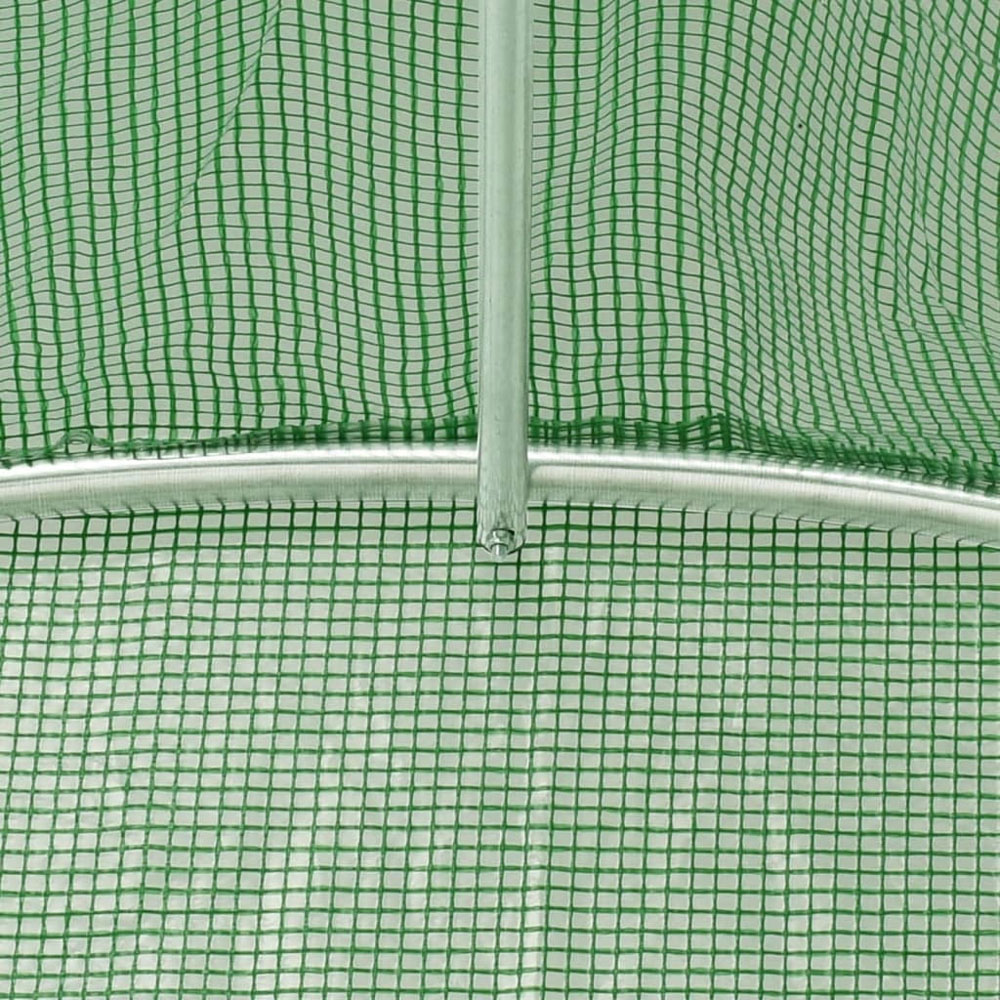 vidaXL Green Polyethylene Galvanised Steel Frame 52.4 x 16.4ft Greenhouse Image 5