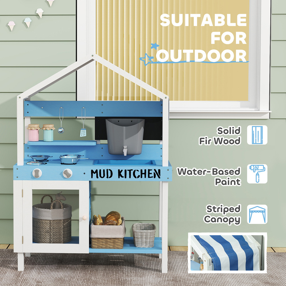 Tommy Toys AIYAPLAY Kids Blue Outdoor Mud Kitchen Play Set with Accessories Image 7