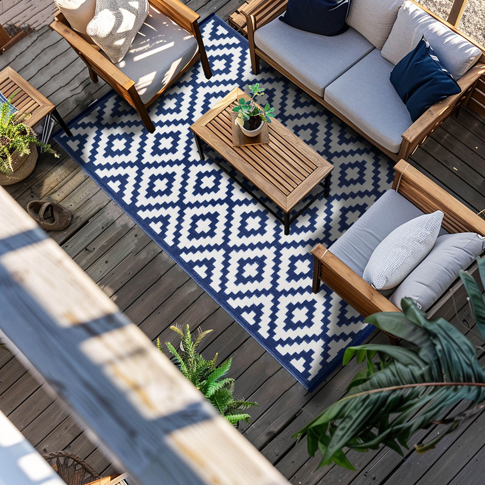 Green Decore Nirvana Navy Blue and White Outdoor Rug 120 x 180cm Image 6