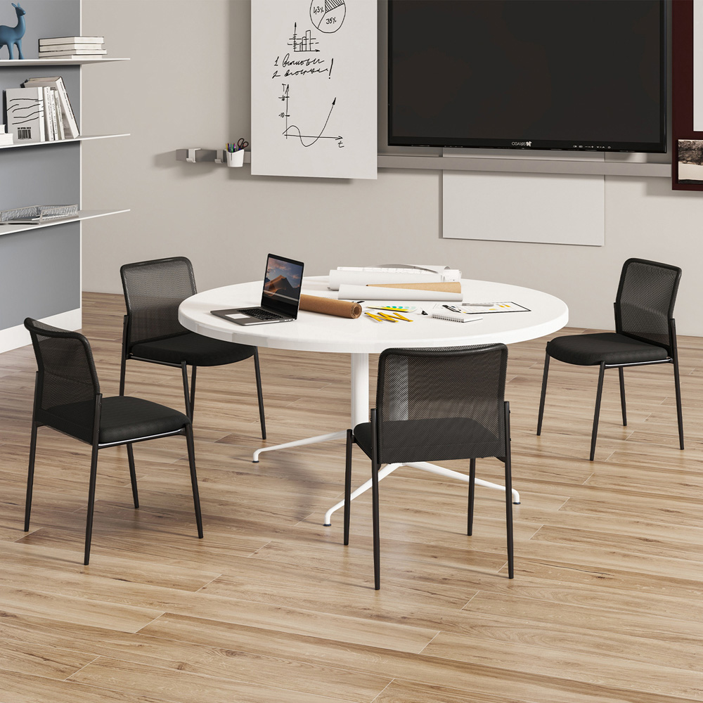 Costway Set of 2 Black Ergonomic Waiting Room Chair Image 4