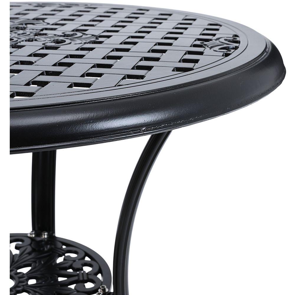 Living and Home Cast Aluminium Round Bistro Table with Parasol Hole Image 3