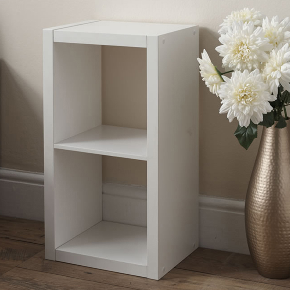 Wilko Oslo 2 Cube White Storage Bookshelf Image 1